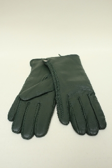 Перчатки зелёные кожа 10998